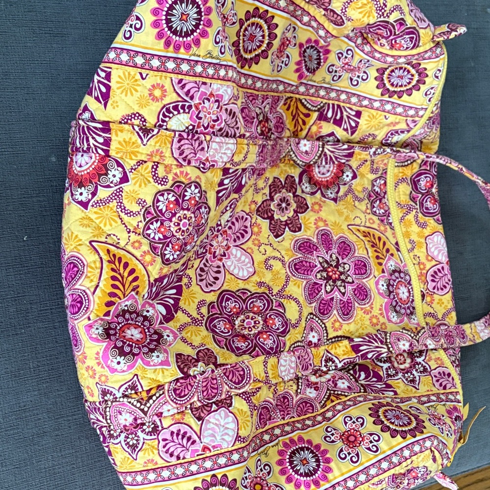 Vera Bradley Pink and Yellow Floral Shoulder Bag